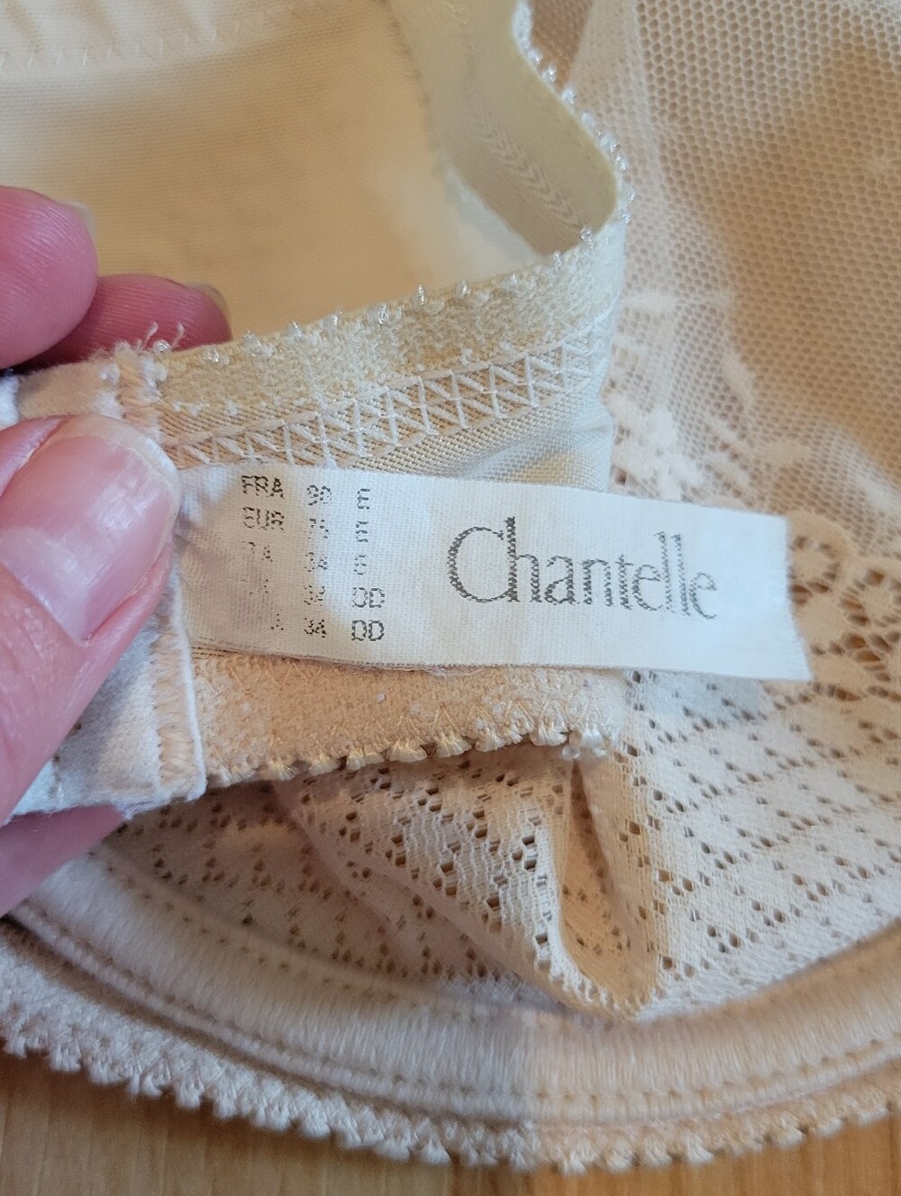 Chantelle Tamaris Seamless Lace Bra Nude Size 34DD - Picture 7 of 8